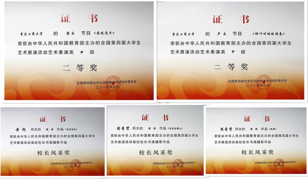 全国奖获奖奖状